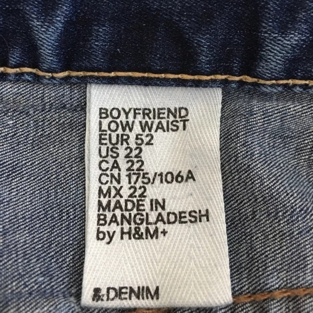 H&M plus size 22 stretch boyfriend jeans - Picture 2 of 8